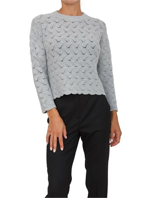 Maglia Emme Marella in misto lana grigia con lavorazione traforata in DONNA