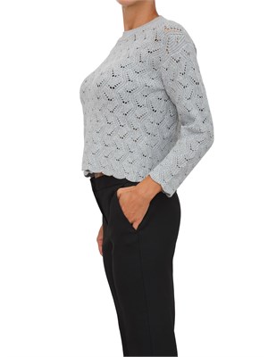 Maglia Emme Marella in misto lana grigia con lavorazione traforata in DONNA