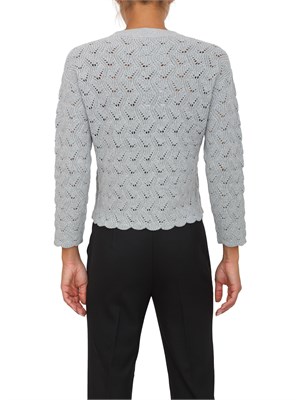 Maglia Emme Marella in misto lana grigia con lavorazione traforata in DONNA