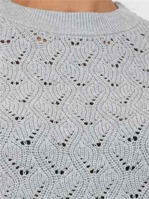 Maglia Emme Marella in misto lana grigia con lavorazione traforata in DONNA