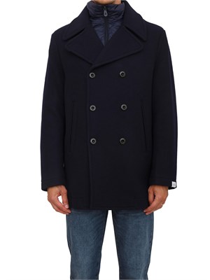 Cappotto doppiopetto blu Peuterey con pettorina staccabile in UOMO