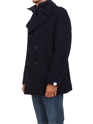 Cappotto doppiopetto blu Peuterey con pettorina staccabile in UOMO