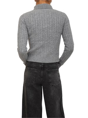 Maglia cropped donna Fracomina in cashmere e lana grigia in DONNA