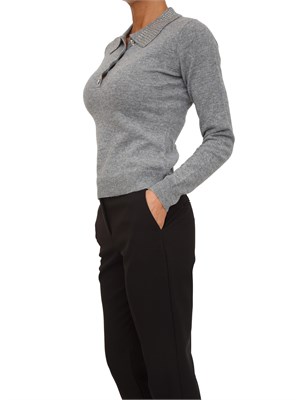 Maglia polo Fracomina in cashmere e lana grigia in DONNA