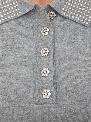 Maglia polo Fracomina in cashmere e lana grigia in DONNA