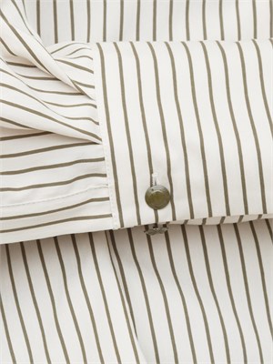 Camicia Marella in twill di misto viscosa lavato con righe color salvia in DONNA