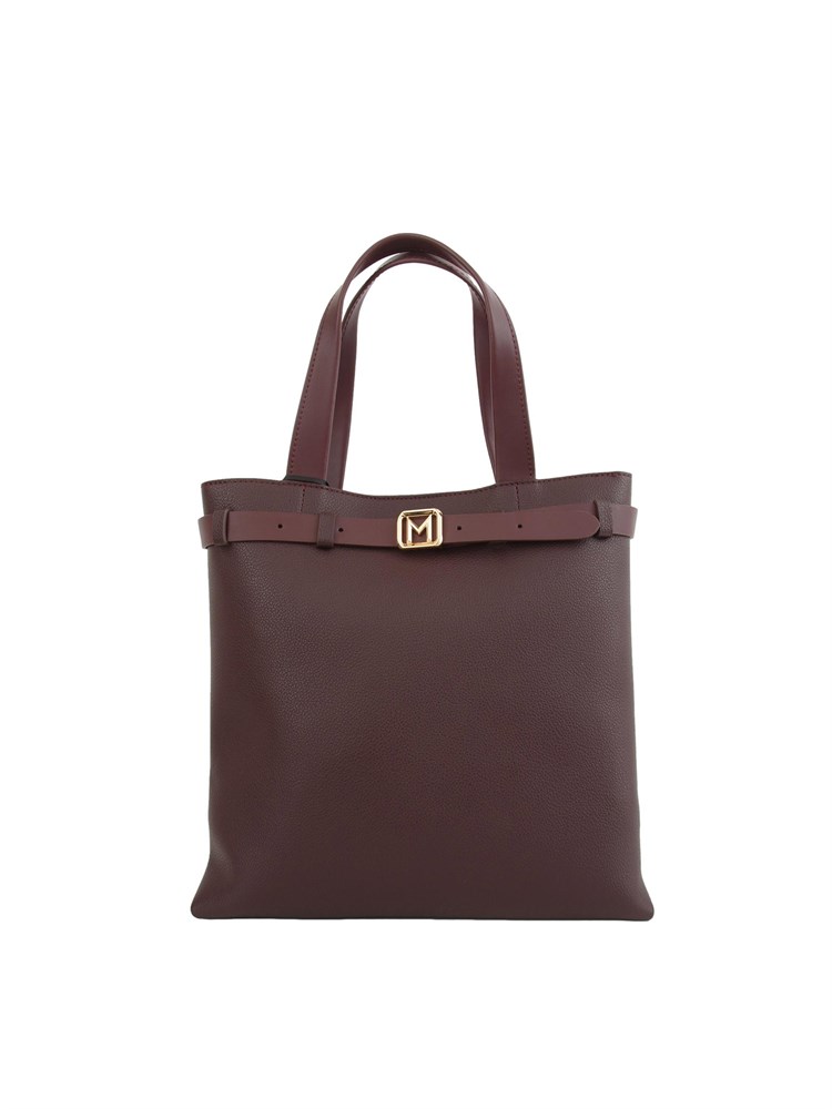 Borsa verticale Marella in ecopelle viola con cintura logo