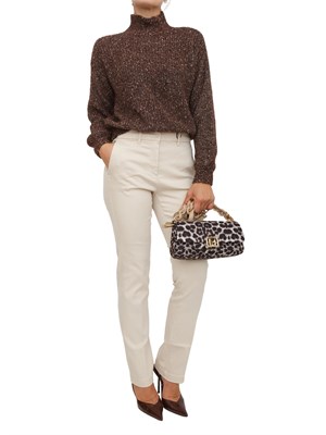 Maglia Marella in mohair e alpaca marrone melange in DONNA