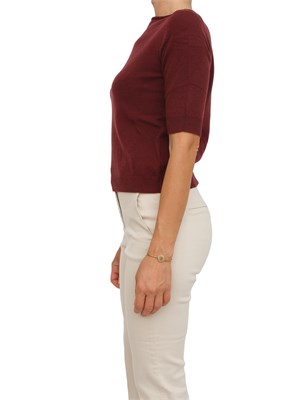 Maglia Marella maniche tre quarti in puro cashmere bordeaux in DONNA