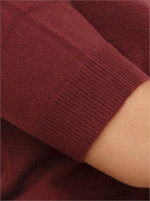 Maglia Marella maniche tre quarti in puro cashmere bordeaux in DONNA