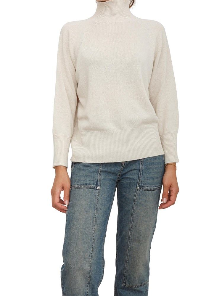 Maglia over Marella in lana e cashmere avorio