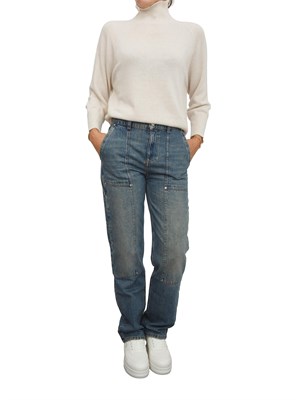 Maglia over Marella in lana e cashmere avorio in DONNA