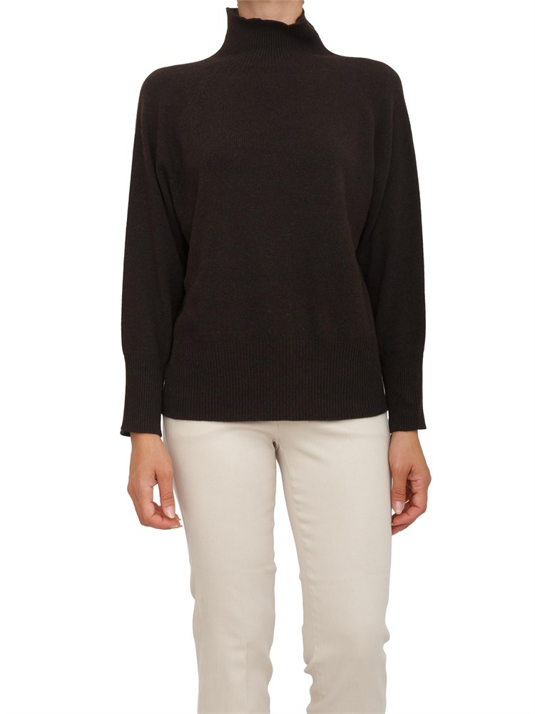 Maglia over Marella in lana e cashmere marrone