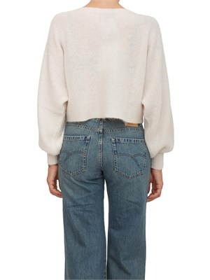 Maglia Marella girocollo in lana e alpaca avorio con polsini a palloncino in DONNA