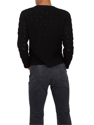 Maglia Emme Marella in misto lana nera con lavorazione traforata in DONNA
