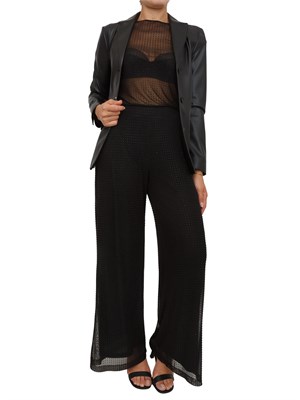 Pantaloni fluidi Marella in jersey di tulle nero con strass all over in DONNA