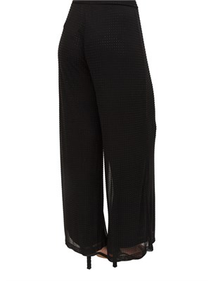 Pantaloni fluidi Marella in jersey di tulle nero con strass all over in DONNA