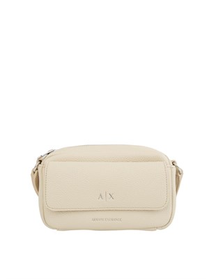 Borsa a tracolla Armani Exchange in ecopelle beige in DONNA