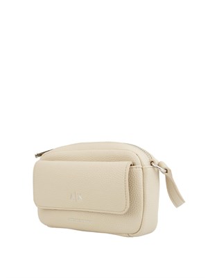 Borsa a tracolla Armani Exchange in ecopelle beige in DONNA