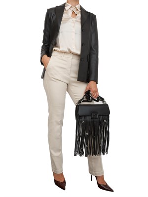 Pantaloni Marella taglio dritto in bull stretch beige in DONNA