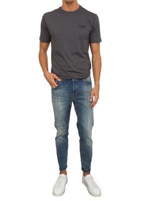 T-shirt  grigio EA7 Core Identity in cotone Pima in UOMO