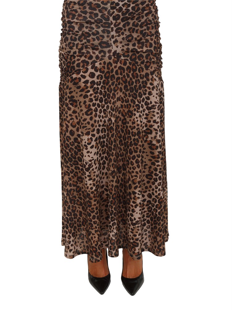 Gonna Marella in jersey tulle con stampa animalier