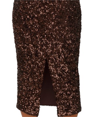 Gonna midi Marella marrone con paillettes all over in DONNA