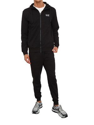 Tuta sportiva nero EA7 Core Identity in cotone in UOMO