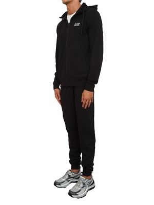 Tuta sportiva nero EA7 Core Identity in cotone in UOMO