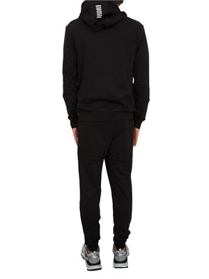 Tuta sportiva nero EA7 Core Identity in cotone in UOMO