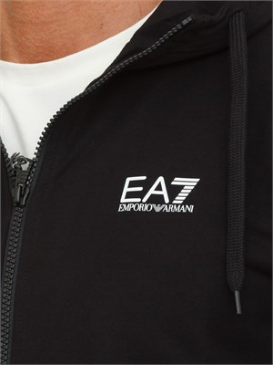 Tuta sportiva nero EA7 Core Identity in cotone in UOMO
