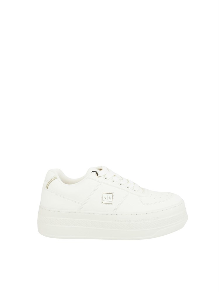 Sneakers donna Emporio Armani in ecopelle bianca con suola alta