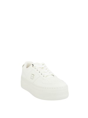 Sneakers donna Emporio Armani in ecopelle bianca con suola alta in DONNA