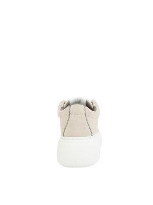 Sneakers donna Emporio Armani in pelle suede beige con suola alta in DONNA