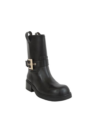 Stivali donna Armani Exchange in ecopelle nera con cinturino in DONNA