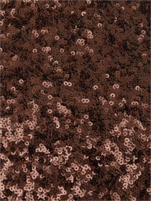 Top smanicato Marella marrone con paillettes all over in DONNA
