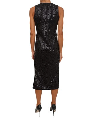 Abito Marella smanicato in maglia bouclé nera con paillettes in DONNA