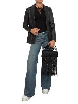 Maglia Marella in pura lana extrafine nera con lurex in DONNA