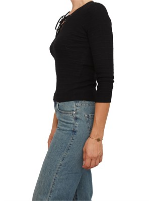 Maglia Marella in pura lana extrafine nera con lurex in DONNA