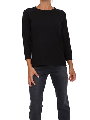 Maglia Emme Marella con maniche raglan in viscosa stretch nero in DONNA