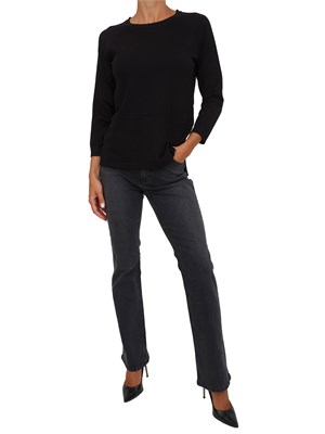 Maglia Emme Marella con maniche raglan in viscosa stretch nero in DONNA