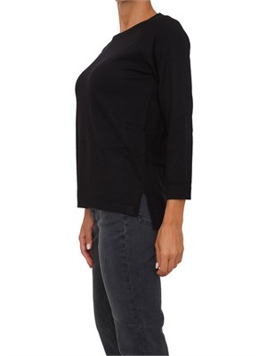 Maglia Emme Marella con maniche raglan in viscosa stretch nero in DONNA