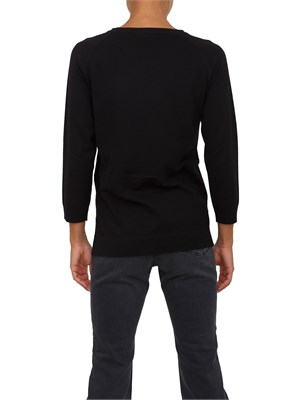 Maglia Emme Marella con maniche raglan in viscosa stretch nero in DONNA
