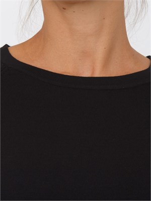 Maglia Emme Marella con maniche raglan in viscosa stretch nero in DONNA