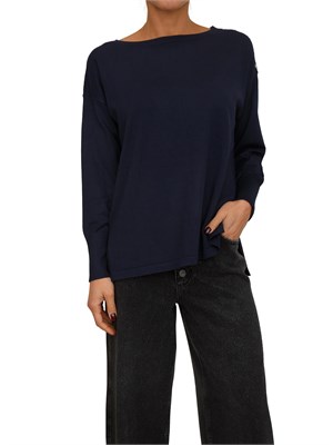 Maglia donna Fracomina in misto viscosa blu con bottoni in DONNA