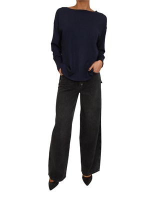 Maglia donna Fracomina in misto viscosa blu con bottoni in DONNA