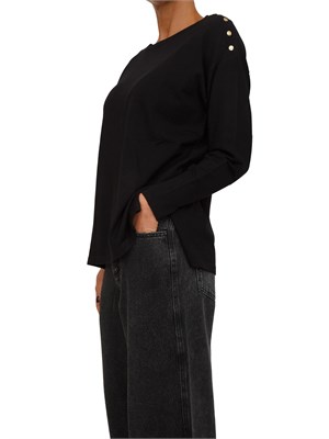 Maglia donna Fracomina in misto viscosa nera con bottoni in DONNA