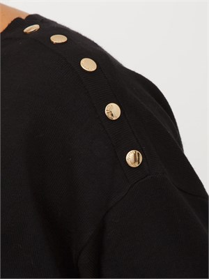 Maglia donna Fracomina in misto viscosa nera con bottoni in DONNA