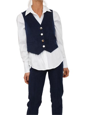 Gilet donna Fracomina in velluto a costine blu in DONNA
