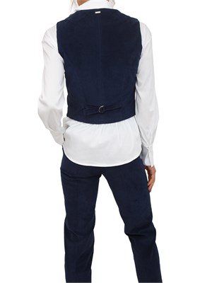 Gilet donna Fracomina in velluto a costine blu in DONNA